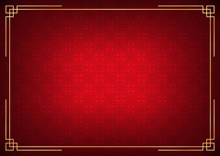 chinese new year background, abstract oriental wallpaper,square window inspiration, vector illustrationのイラスト素材