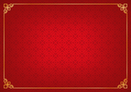 chinese new year background, abstract oriental wallpaper, red square window inspiration, vector illustrationのイラスト素材
