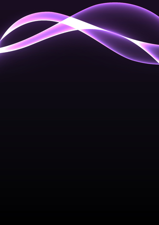 purple flame curve layer overlap in dark background, wave transparent backdrop, simple technology template, vector illustrationのイラスト素材