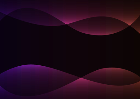 purple orange line curve layer overlap in dark background, wave transparent backdrop, simple technology template, vector illustrationのイラスト素材