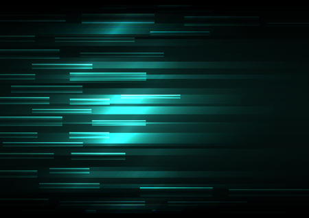 blue overlap pixel speed in dark background, geometric layer motion backdrop, simple technology template, vector illustrationのイラスト素材