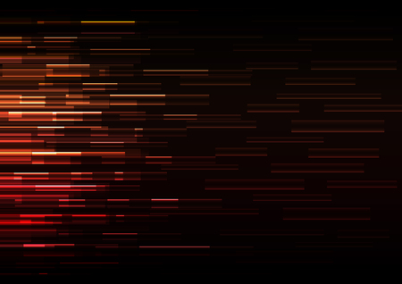 orange red overlap pixel speed in dark background, geometric layer motion backdrop, simple technology template, vector illustrationのイラスト素材
