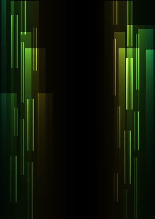 green overlap pixel speed in dark background, geometric layer motion backdrop, simple technology template, vector illustrationのイラスト素材
