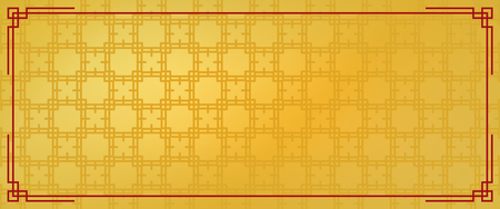 chinese new year banner, abstract oriental background, golden square window inspiration, vector illustrationのイラスト素材