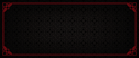 chinese new year banner, abstract oriental background, black square window inspiration, vector illustrationのイラスト素材