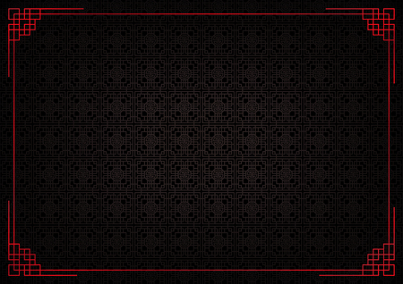 chinese new year banner, abstract oriental background, black square and octagon inspiration, vector illustrationのイラスト素材