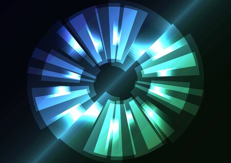 multicolor abstract circle background, digital overlap layer line, simple technology design template, vector illustrationのイラスト素材