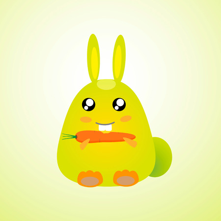 Rabbit with carrot catoon vec torのイラスト素材