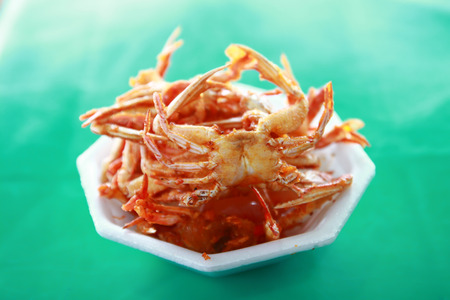 Fried crab green baclgroundの写真素材
