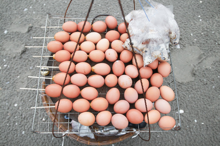 grilled eggの写真素材