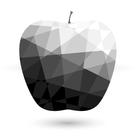 apple black polygonal abstract on white backgrounds Vector illustration.のイラスト素材