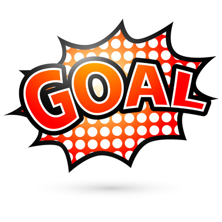 Comic Speech Red Bubble, goal, Vector illustrationのイラスト素材