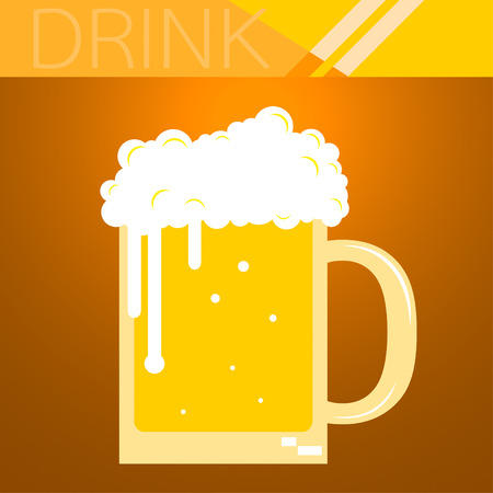 Full beer glass with bubbles vector illustrationのイラスト素材
