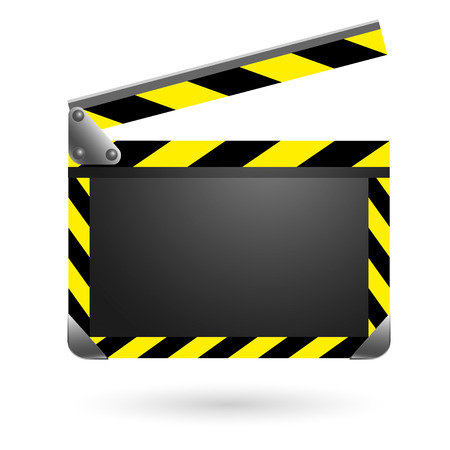 Movie clapper black board and yellow. vector illustrationのイラスト素材