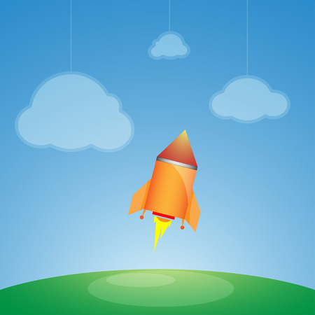 Spacecraft to Planets Vector illustrationのイラスト素材