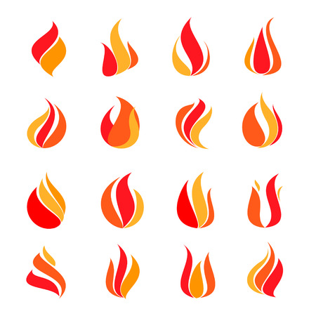 Icon set fire, vector illustrationのイラスト素材