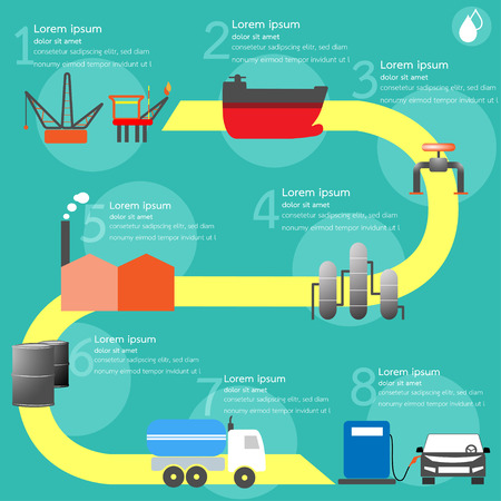 Infographic Oil circuit vector illustrationのイラスト素材
