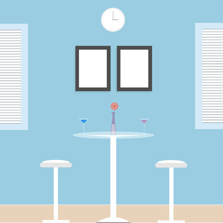 Interior concept of design table set. Vector illustrationのイラスト素材