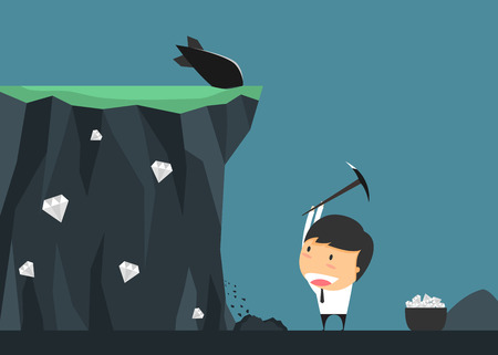 Businessmen risk for treasure. concept of Investment contains certain risks. Vector illustrationのイラスト素材