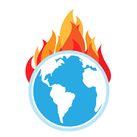 Global warming. Fire on Earthのイラスト素材