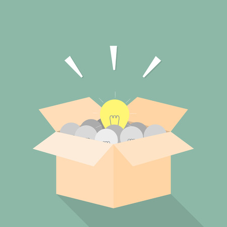 Light bulb in box. good idea concept.のイラスト素材