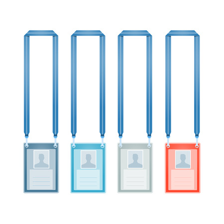 Identification Cards. 4 color Staff Sport setのイラスト素材