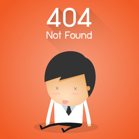 404 Error Page not found. businessman fail conceptのイラスト素材
