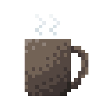 Coffee Cup. 8 bit Pixel concept Vector illustrationのイラスト素材