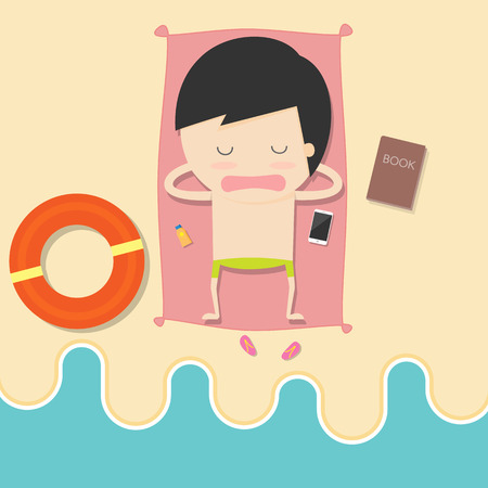 Summer holiday relaxationのイラスト素材