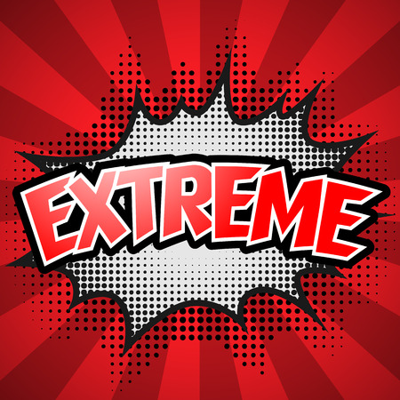 Comic Speech Bubble. Red Extreme. Vector illustrationのイラスト素材