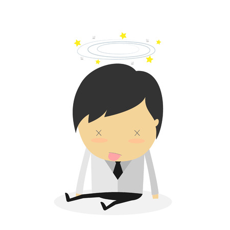 vertigo cartoon concept. vector illustrationのイラスト素材