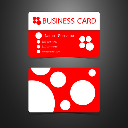 Business Card red and circle design. Vector illustrationのイラスト素材