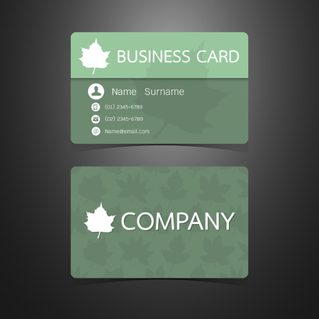 Business card leaf and green design. vector illustrationのイラスト素材