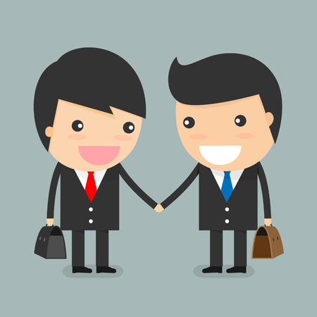 Businessman partnership handshake to business success concept.のイラスト素材