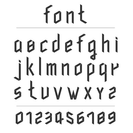 Retro 3D black font. lowercase type.のイラスト素材
