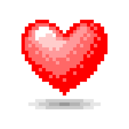 Heart pixel conceptのイラスト素材