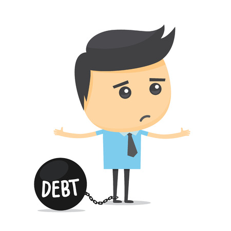 Businessman with debt burden.のイラスト素材