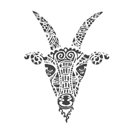 The Year of the Goat. abstract drawing art element vector designのイラスト素材