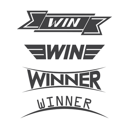 Set of sign design black winnerのイラスト素材