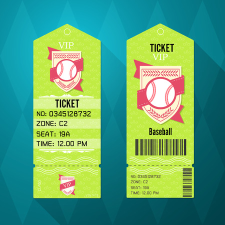 Baseball Ticket Design Template Retro Styleのイラスト素材