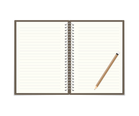 notebook with pencilのイラスト素材