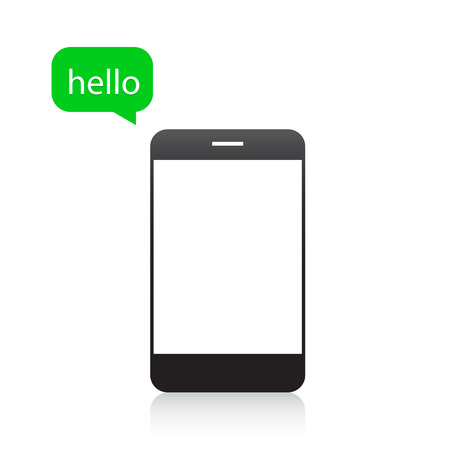 hello message in the smartphoneのイラスト素材
