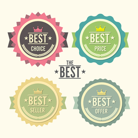 Labels award emblem with choice price seller offer.のイラスト素材