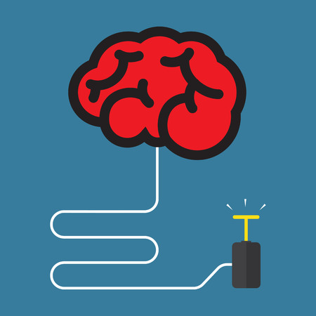Circuit bomb. Concept of spark the brain . Flat design.のイラスト素材
