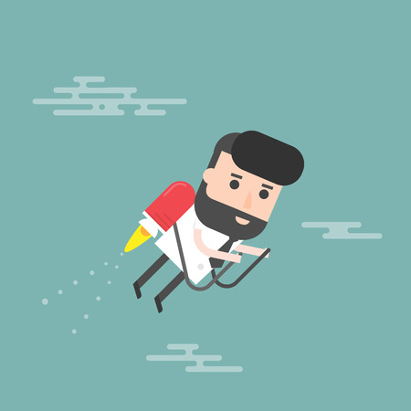 Businessman Jet. Concept Of The Fast Success.のイラスト素材