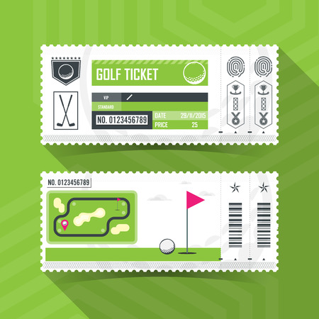 Golf Ticket Card modern element designのイラスト素材