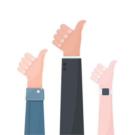 Hands show thumbs up.のイラスト素材