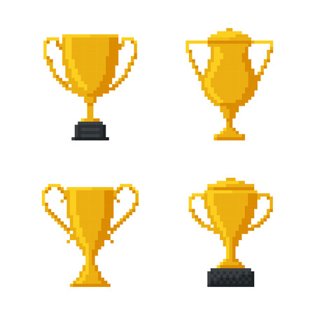 Trophy Gold Cup, Bit Design. illustration.のイラスト素材