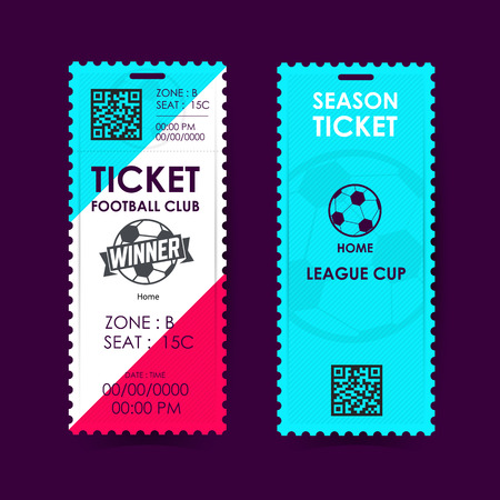 Football, Soccer Ticket Design. Vector illustrationのイラスト素材