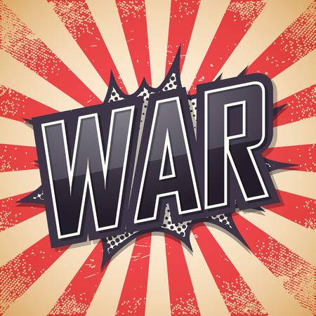 War, speech bubble text, retro background Vector illustrationのイラスト素材